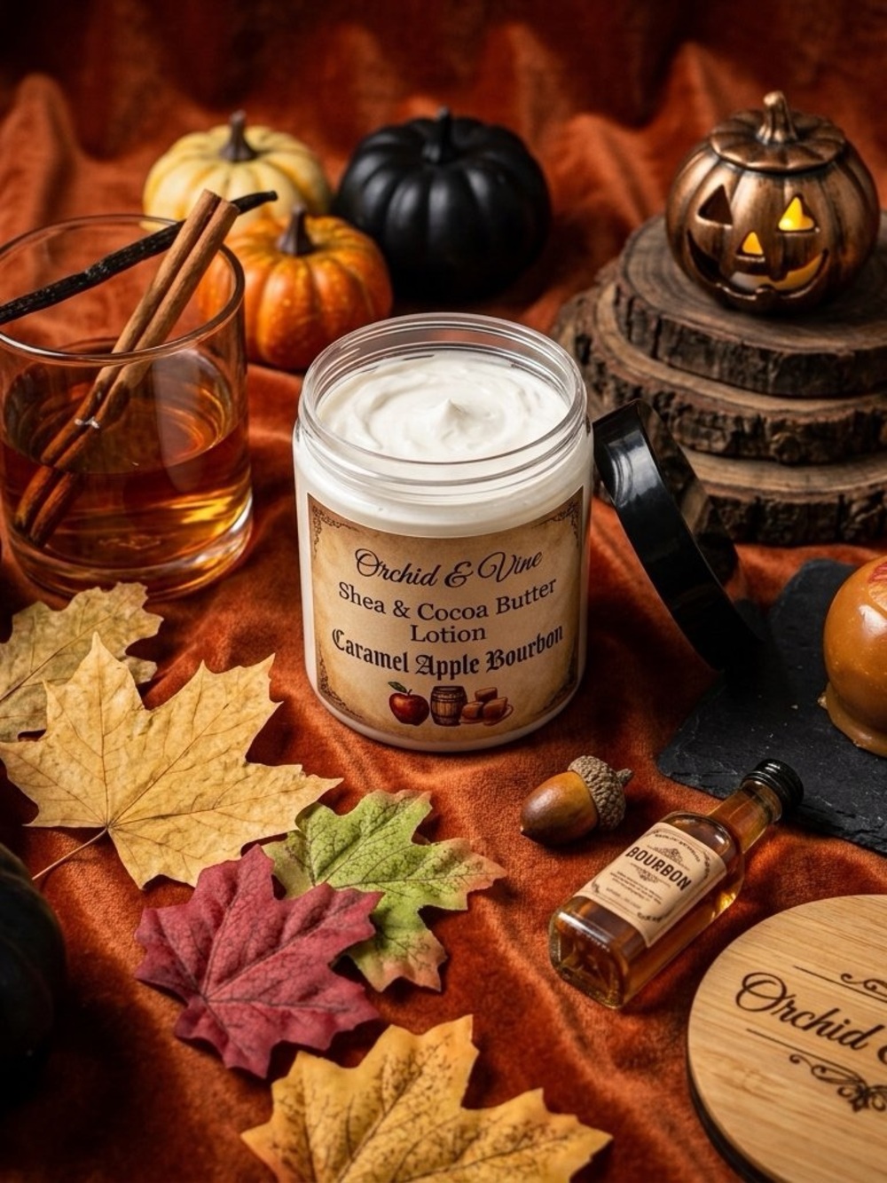 Caramel Apple Bourbon Shea & Cocoa Butter Lotion - Skin Nutrition Orchid & Vine